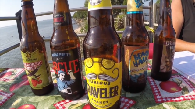 Beer-tasting-while-camping